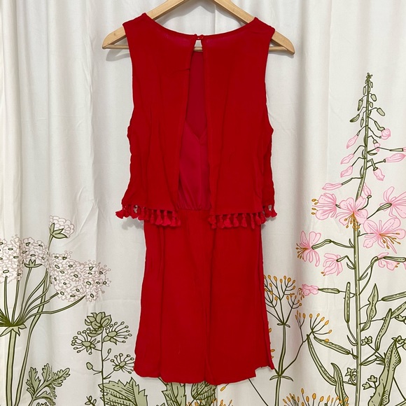 Red Tassle Mini Dress - Picture 5 of 6